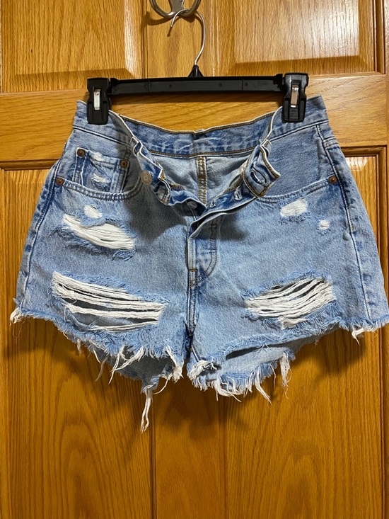 Levi's Pants - Levi's Light Blue Ripped Denim Cutoff Shorts